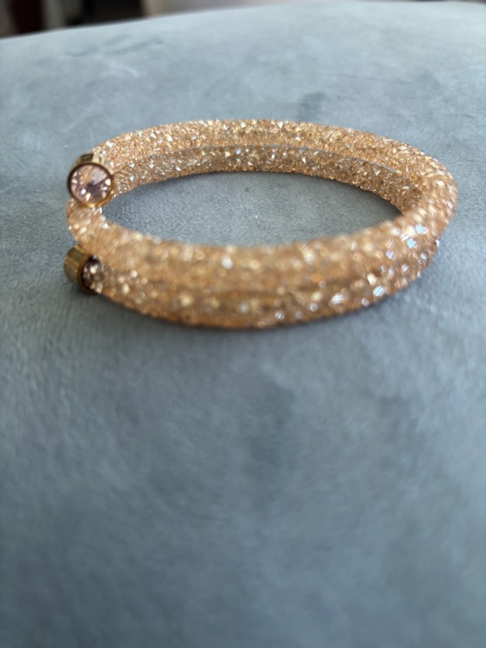 Swarovski Crytaldust Champagne / Gold Colored Double Wrap Bracelet - Women - Picture 3 of 10